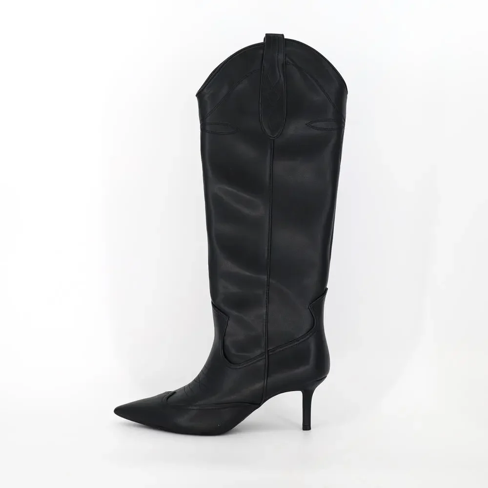 I.N.C. International Concepts Women Black Faux Leather Hayleigh Boot Size 5.5